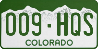 CO license plate 009HQS