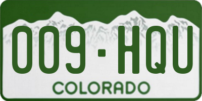 CO license plate 009HQU