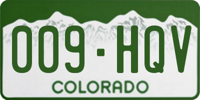 CO license plate 009HQV