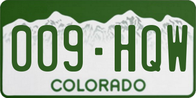 CO license plate 009HQW