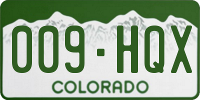 CO license plate 009HQX