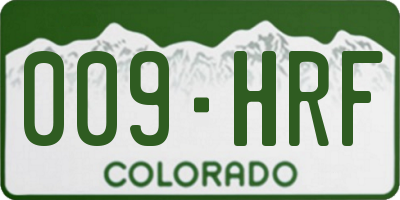CO license plate 009HRF