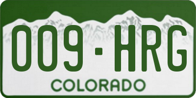 CO license plate 009HRG