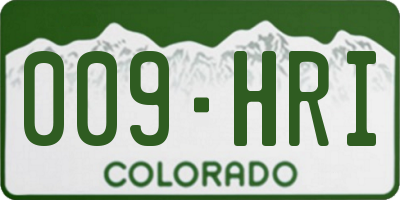 CO license plate 009HRI
