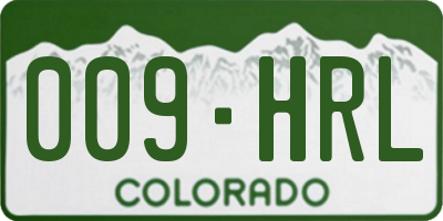 CO license plate 009HRL