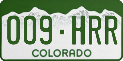 CO license plate 009HRR