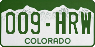 CO license plate 009HRW