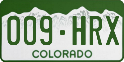 CO license plate 009HRX