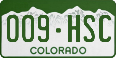 CO license plate 009HSC