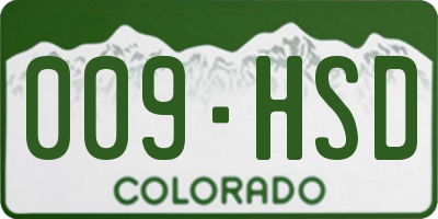 CO license plate 009HSD