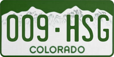 CO license plate 009HSG
