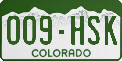 CO license plate 009HSK