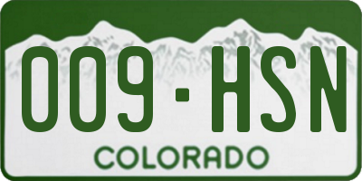 CO license plate 009HSN