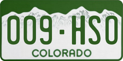 CO license plate 009HSO