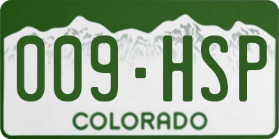 CO license plate 009HSP
