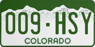 CO license plate 009HSY