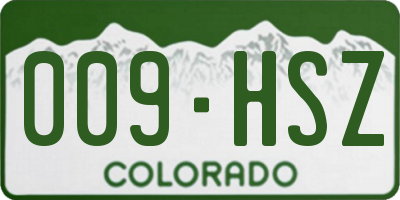 CO license plate 009HSZ