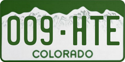 CO license plate 009HTE