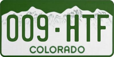 CO license plate 009HTF