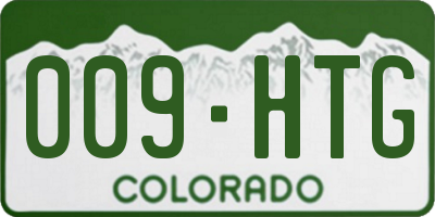 CO license plate 009HTG