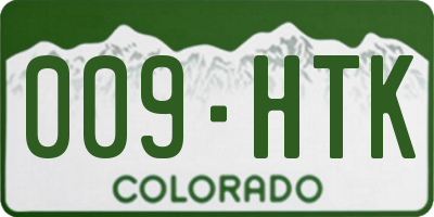 CO license plate 009HTK