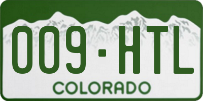 CO license plate 009HTL