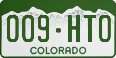 CO license plate 009HTO