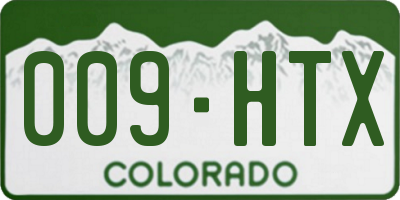 CO license plate 009HTX