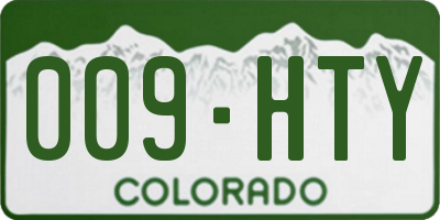 CO license plate 009HTY