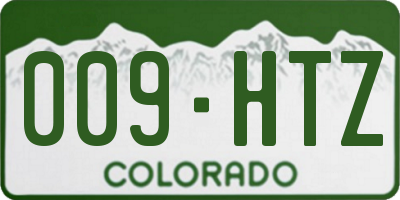CO license plate 009HTZ