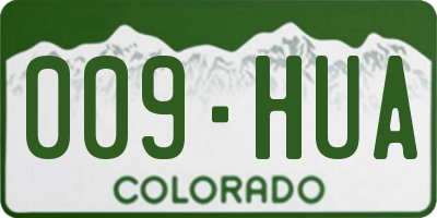 CO license plate 009HUA
