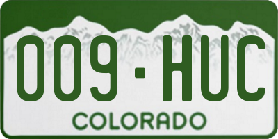 CO license plate 009HUC