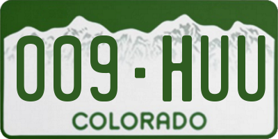 CO license plate 009HUU