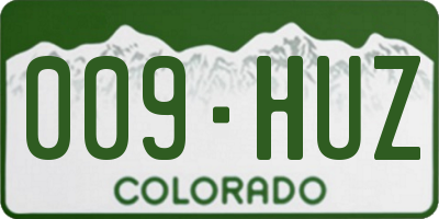 CO license plate 009HUZ