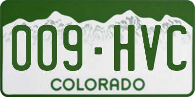 CO license plate 009HVC