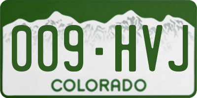 CO license plate 009HVJ