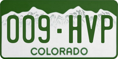 CO license plate 009HVP