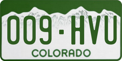 CO license plate 009HVU