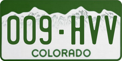 CO license plate 009HVV
