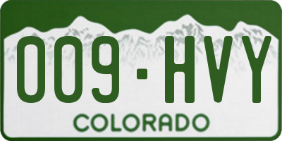 CO license plate 009HVY