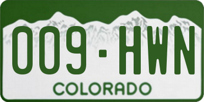 CO license plate 009HWN