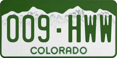 CO license plate 009HWW