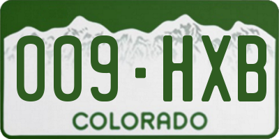 CO license plate 009HXB