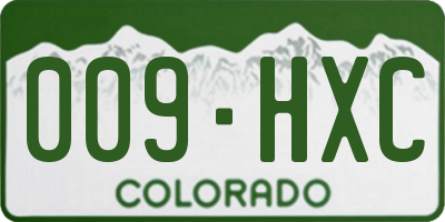 CO license plate 009HXC