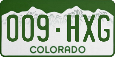 CO license plate 009HXG