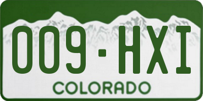 CO license plate 009HXI