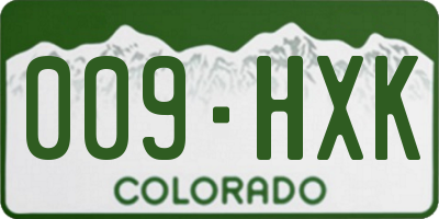CO license plate 009HXK