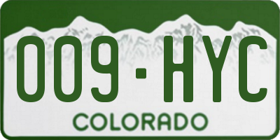 CO license plate 009HYC