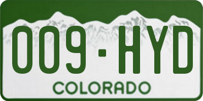 CO license plate 009HYD