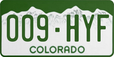 CO license plate 009HYF